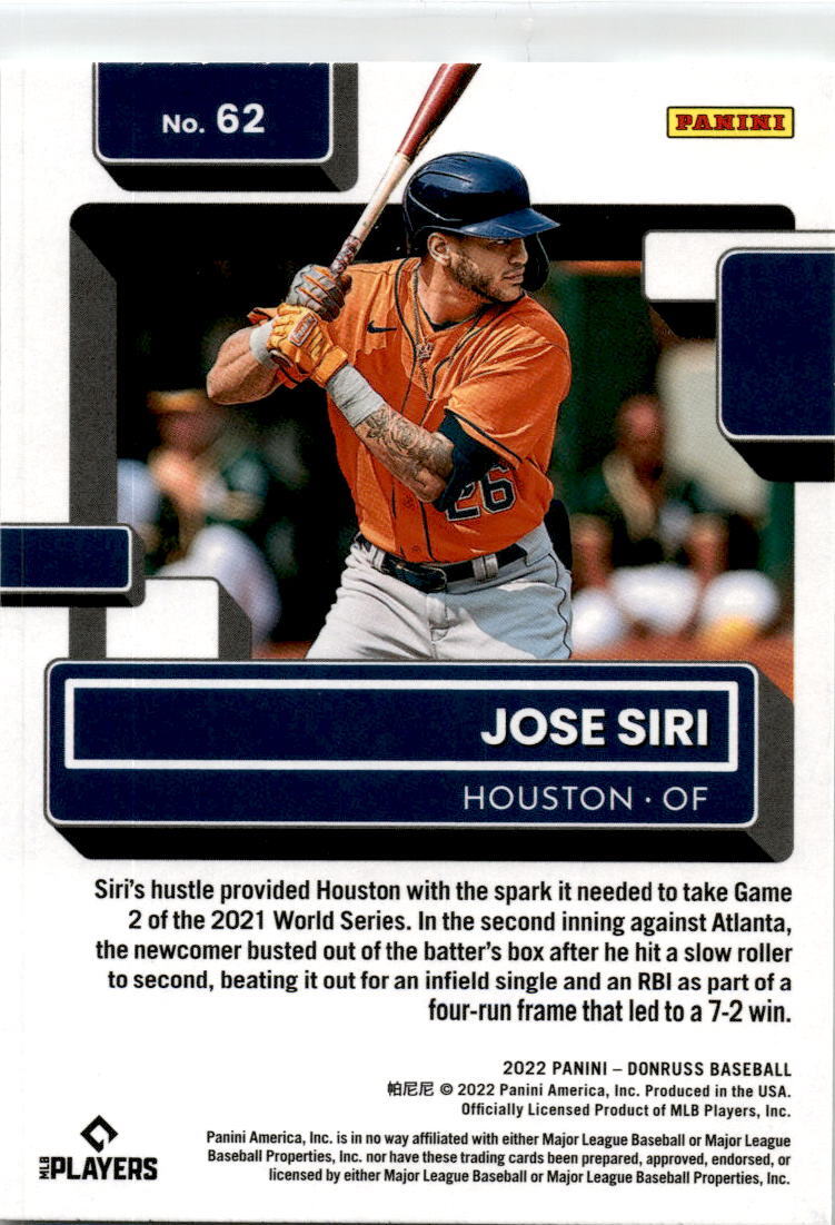 2022 Donruss  Liberty #62 Jose Siri Houston Astros