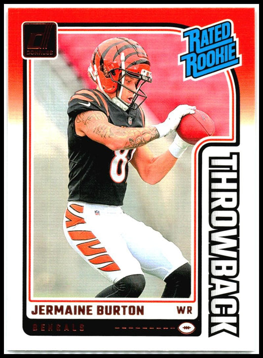 2024 Donruss Rated Rookies Throwback #36 Jermaine Burton Cincinnati Bengals