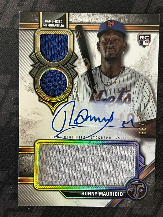 2024 Topps Triple Threads Rookie Auto Relics #RAR-RM Ronny Mauricio Auto Mets