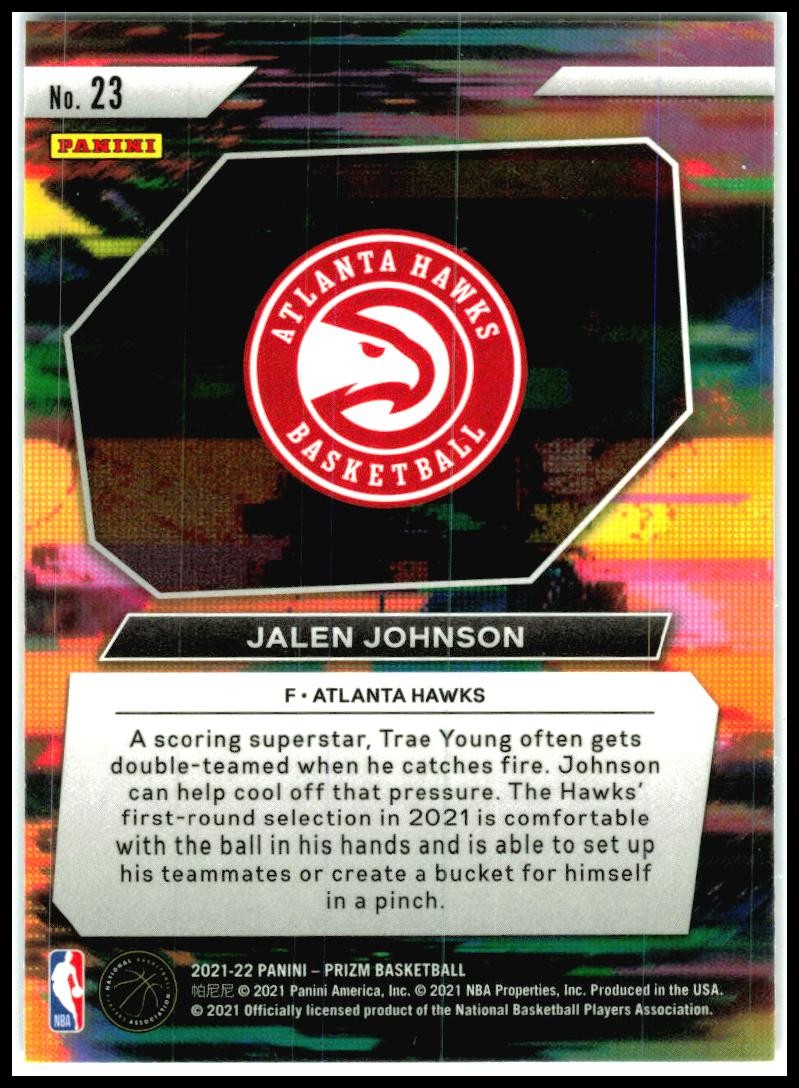 2021-22 Panini Prizm Instant Impact #23 Jalen Johnson Atlanta Hawks