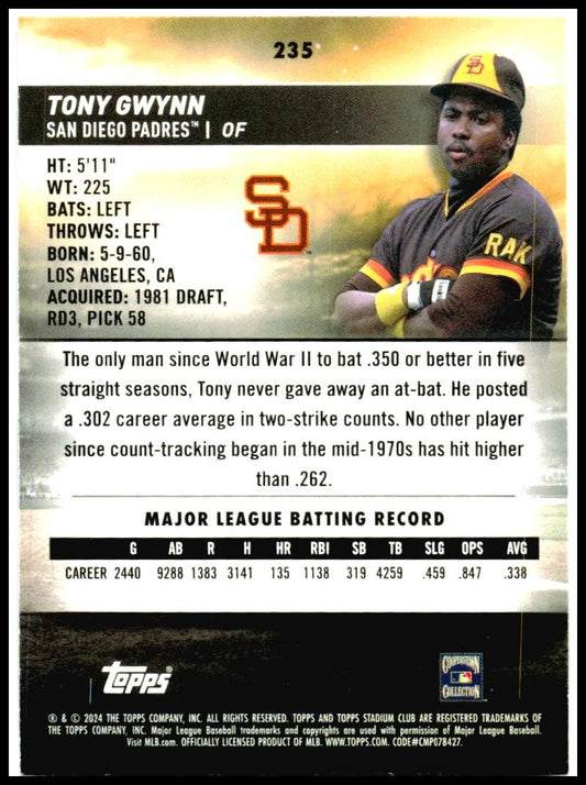 2024 Stadium Club #235 Tony Gwynn San Diego Padres