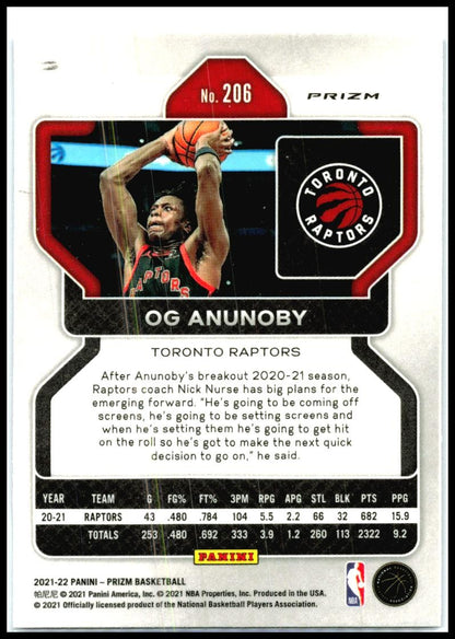 2021-22 Panini Prizm NBA 75th Anniversary #206 OG Anunoby Toronto Raptors