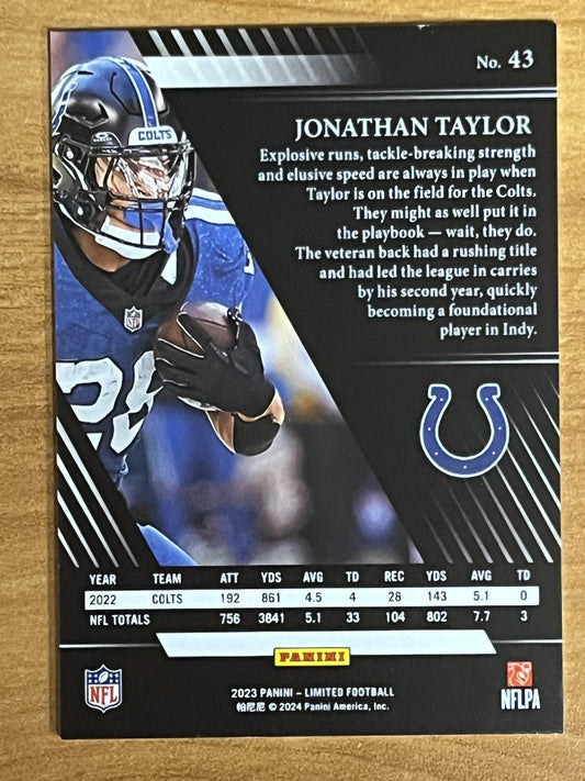2023 Panini Limited #43 Jonathan Taylor Indianapolis Colts