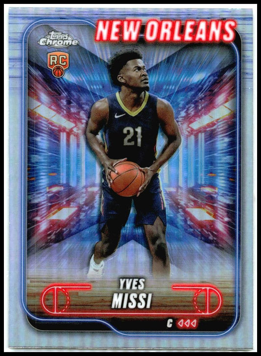 2024-25 Topps Chrome Refractor #156 Yves Missi Rookie New Orleans Pelicans