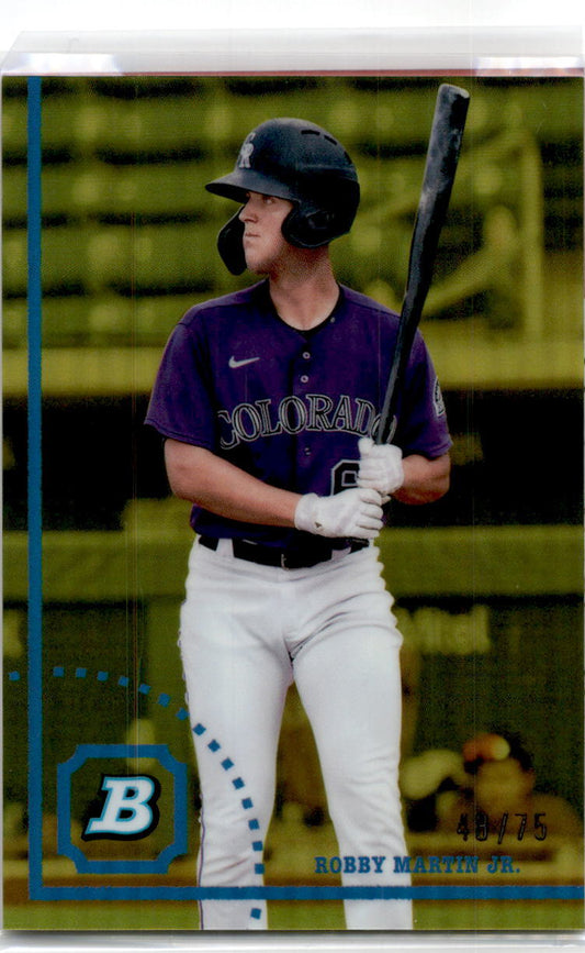 2022 Bowman Heritage Gold #BHPC-38 Robby Martin Jr. /50 Colorado Rockies
