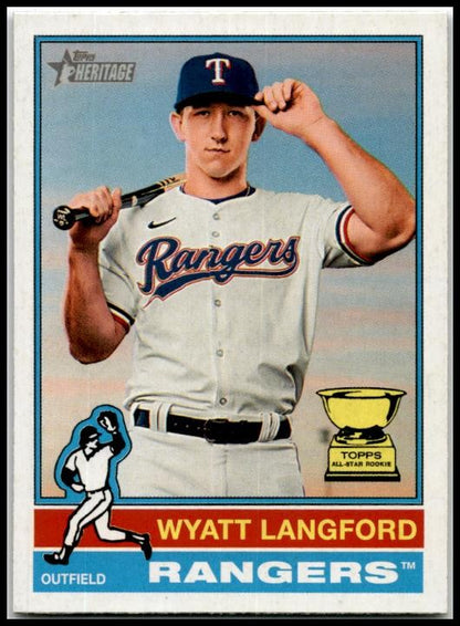 2025 Topps Heritage #29 Wyatt Langford Texas Rangers