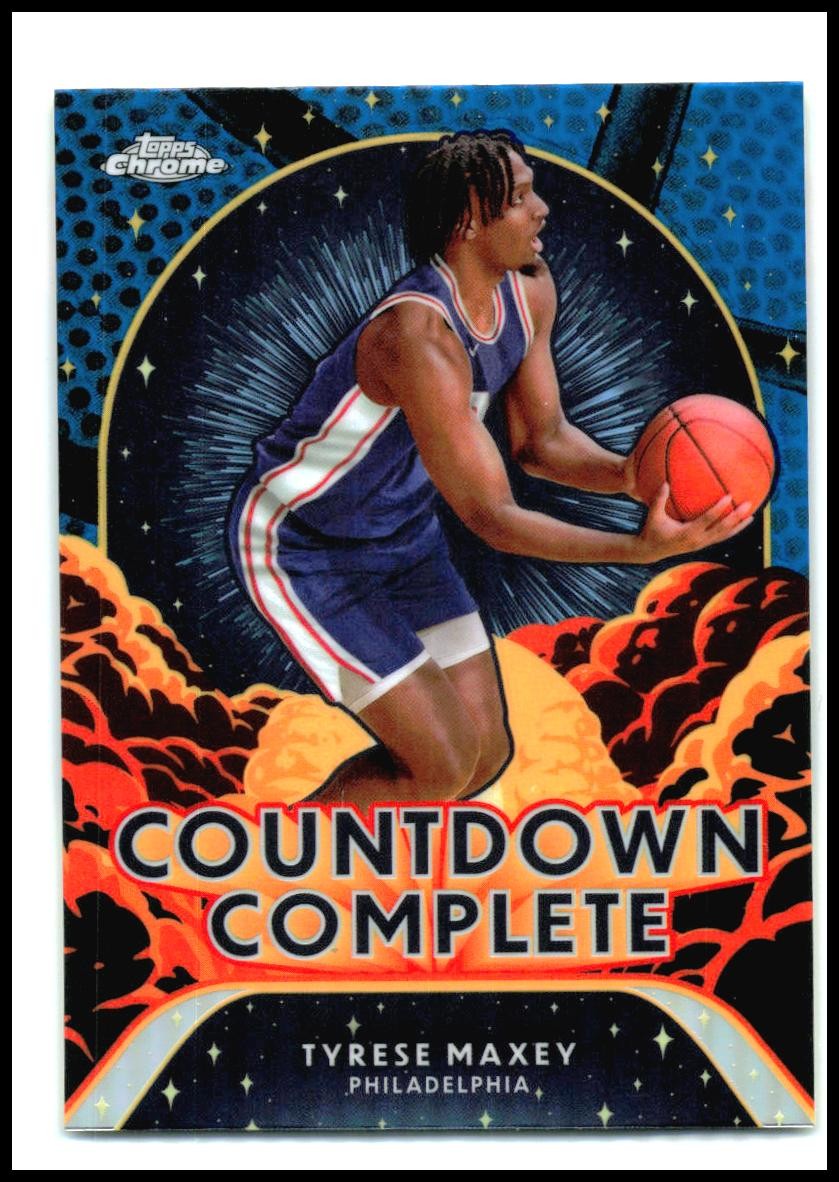 2024-25 Topps Chrome Countdown Complete Blue Basketball #CC-9 Tyrese Maxey 76ers