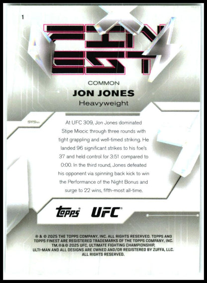 2025 Topps Finest UFC Common #1 Jon Jones