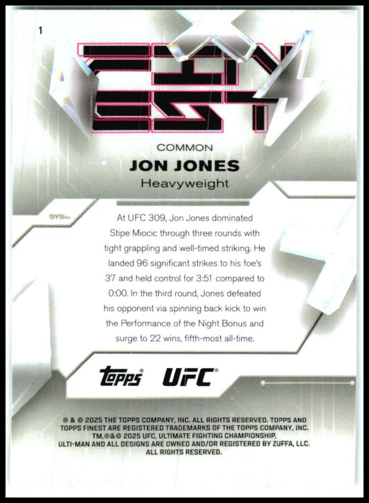 2025 Topps Finest UFC Common #1 Jon Jones