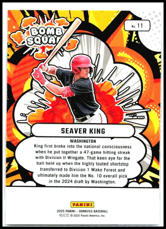 2025 Donruss Bomb Squad #11 Seaver King Washington Nationals
