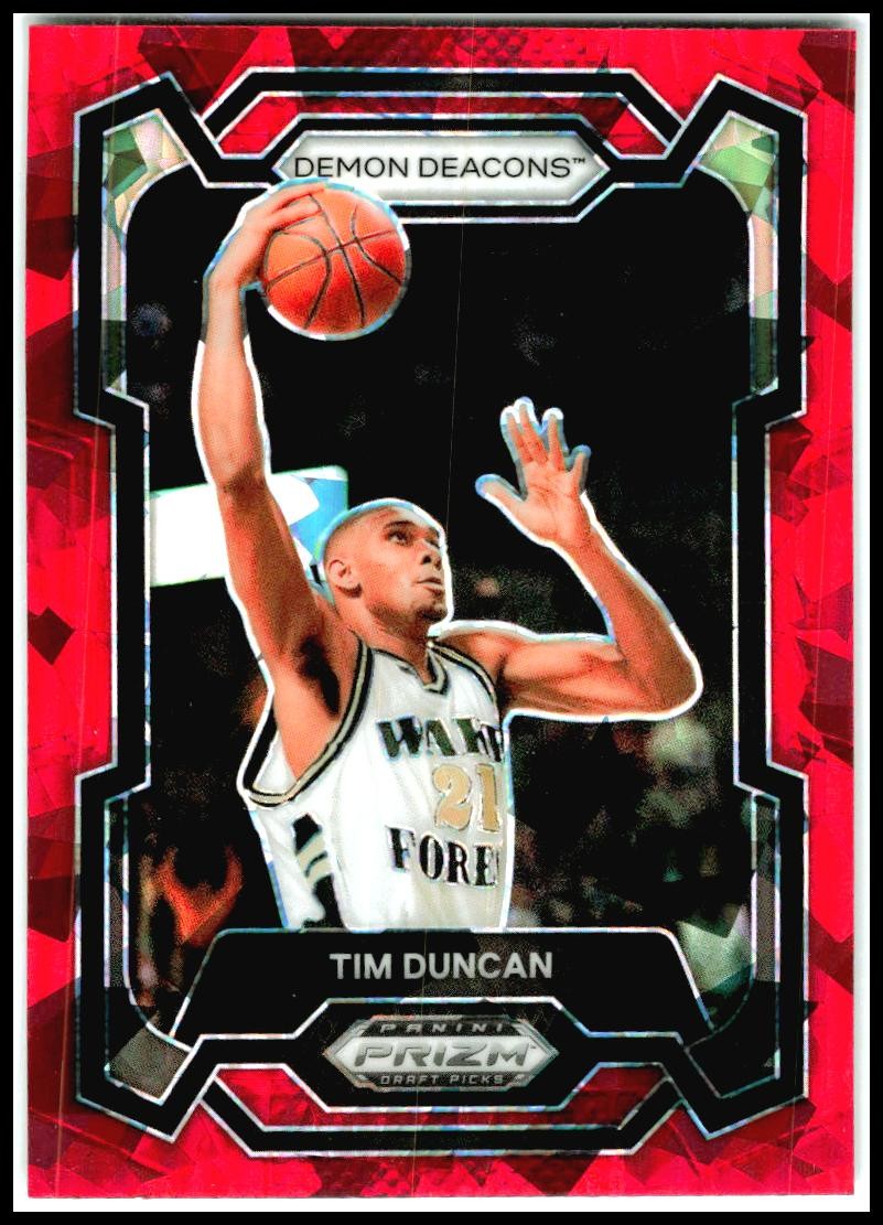 2024 Panini Prizm Draft Picks Prizms Red Ice #63 Tim Duncan Spurs