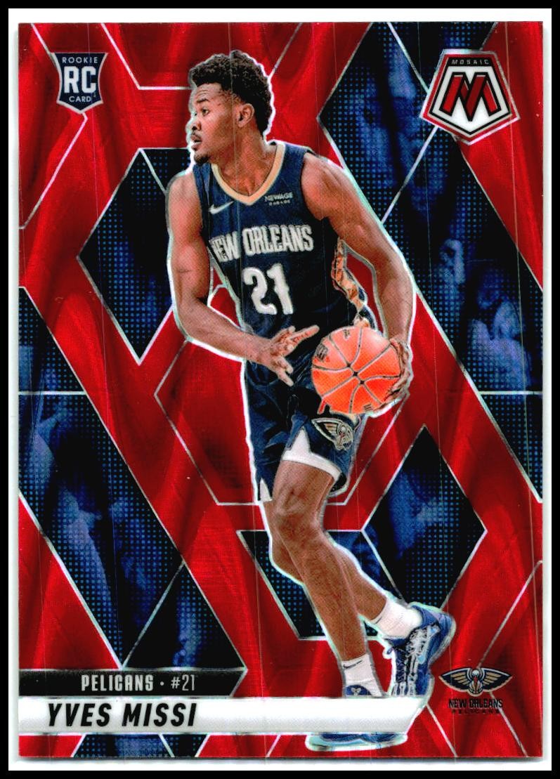 2024-25 Panini Mosaic Red Seismic Mosaic /299 #243 Yves Missi Rookie Pelicans