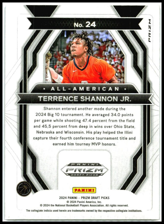 2024 Prizm Draft Picks All-American Prizms Purple Wave #24 Terrence Shannon Jr.