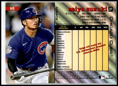 2022 Bowman Heritage #93 Seiya Suzuki Chicago Cubs