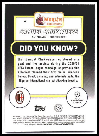 2023-24 Merlin UEFA Club Competitions #3 Samuel Chukwueze