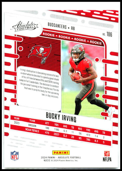 2024 Panini Absolute Retail #186 Bucky Irving Rookie Tampa Bay Buccaneers