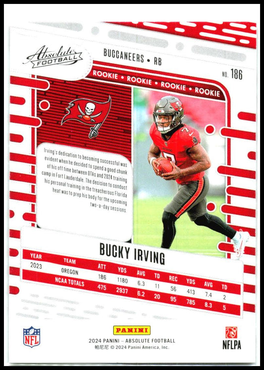 2024 Panini Absolute Retail #186 Bucky Irving Rookie Tampa Bay Buccaneers