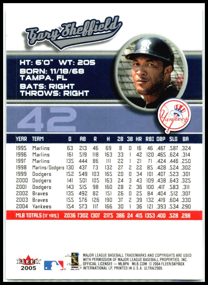 2005 Ultra #42 Gary Sheffield New York Yankees