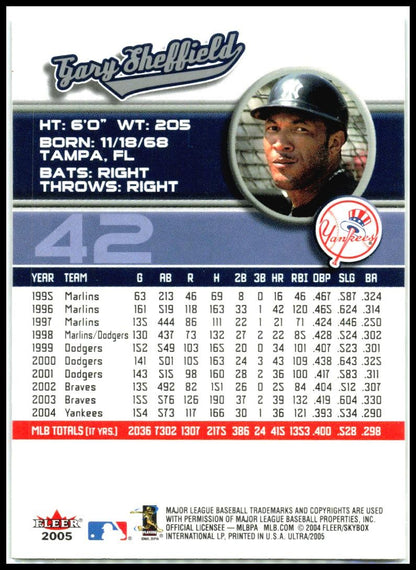 2005 Ultra #42 Gary Sheffield New York Yankees