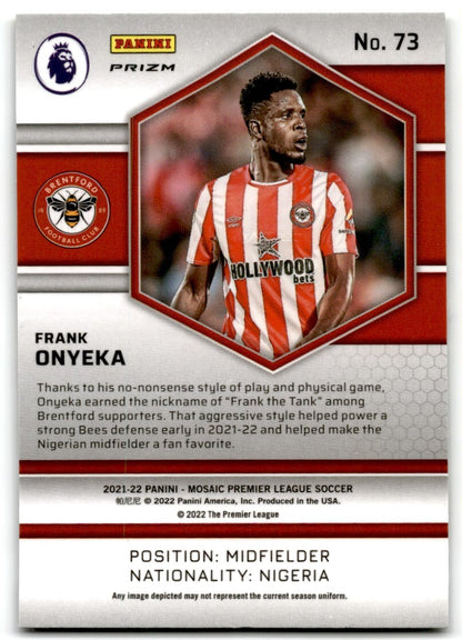 2022 Panini Mosaic Premier League Reactive Gold Mosaic Frank Onyeka Rookie
