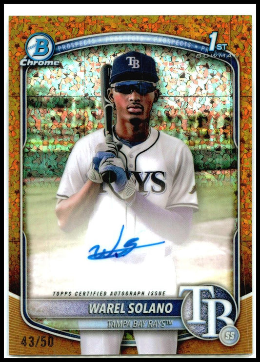 2025 Bowman Chrome Gold Mini Diamond /50 #CPA-WS Warel Solano Auto Rays