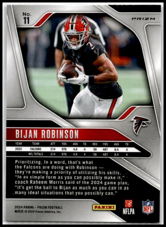 2024 Panini Prizm Red White and Blue #11 Bijan Robinson Atlanta Falcons