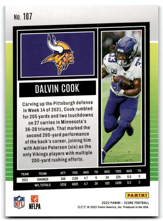2022 Score Dalvin Cook Minnesota Vikings #107