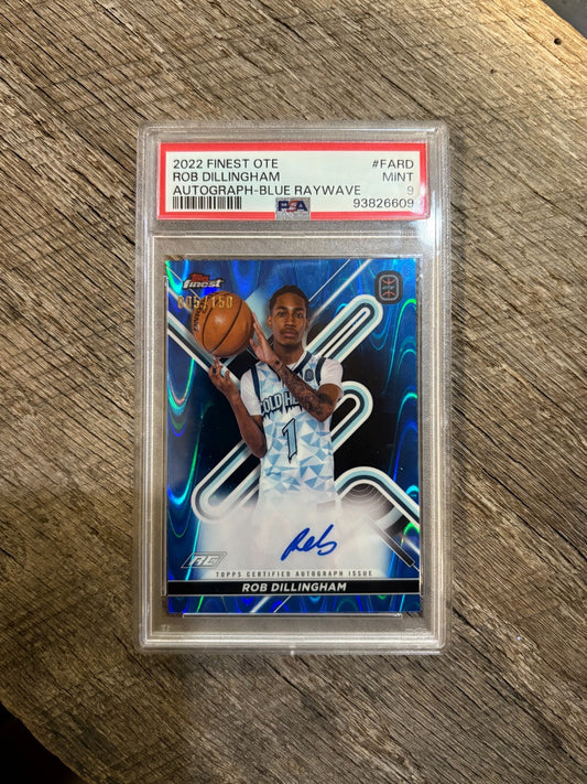 2022-23 Topps Finest OTE  Blue Raywave Auto Refractor Rob Dillingham RC SP /150