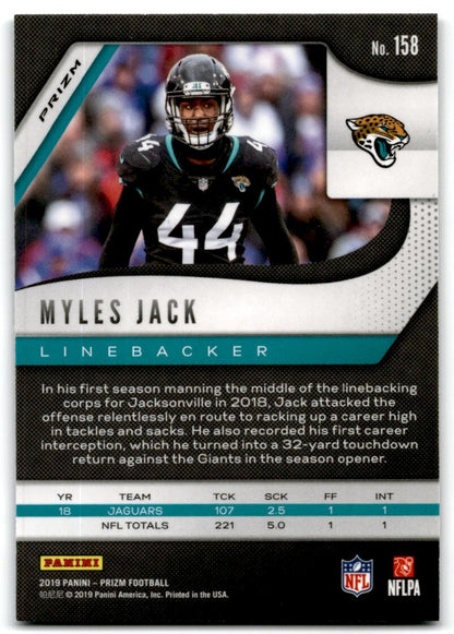 2019 Panini Prizm Green Myles Jack Jacksonville Jaguars #158