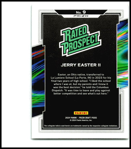 2024 Panini Prizm Draft Picks Rated Prospect Prizms Green #9 Jerry Easter II USC