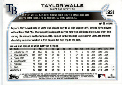 2022 Topps Update Purple #US108 Taylor Walls Tampa Bay Rays