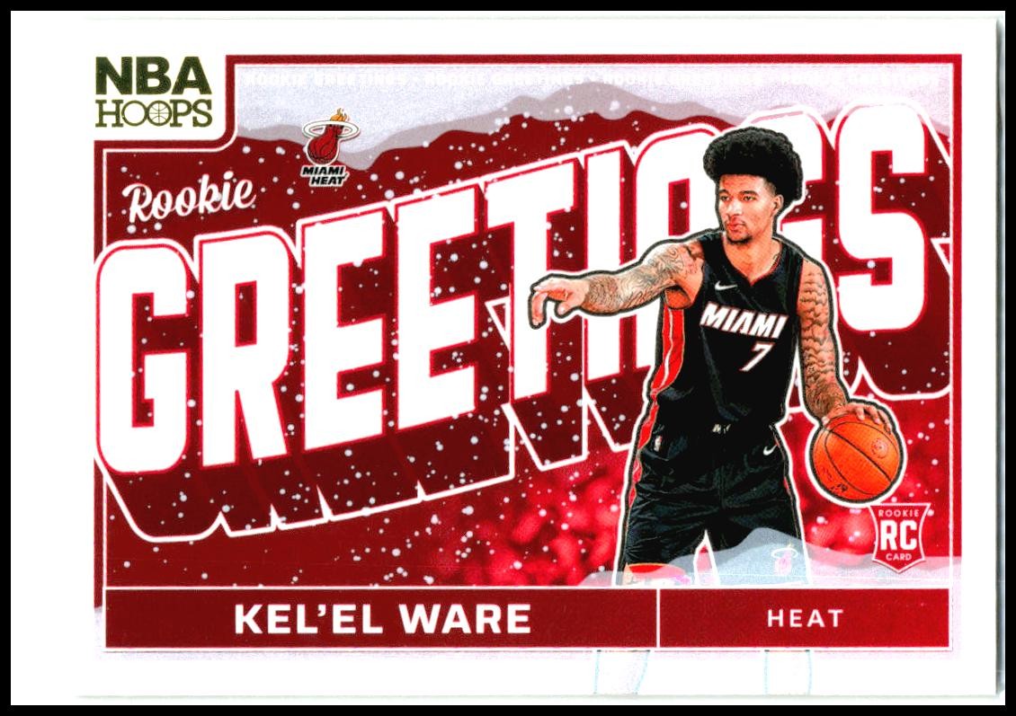 2024-25 Hoops Winter Rookie Greetings #2 Kel'el Ware Miami Heat