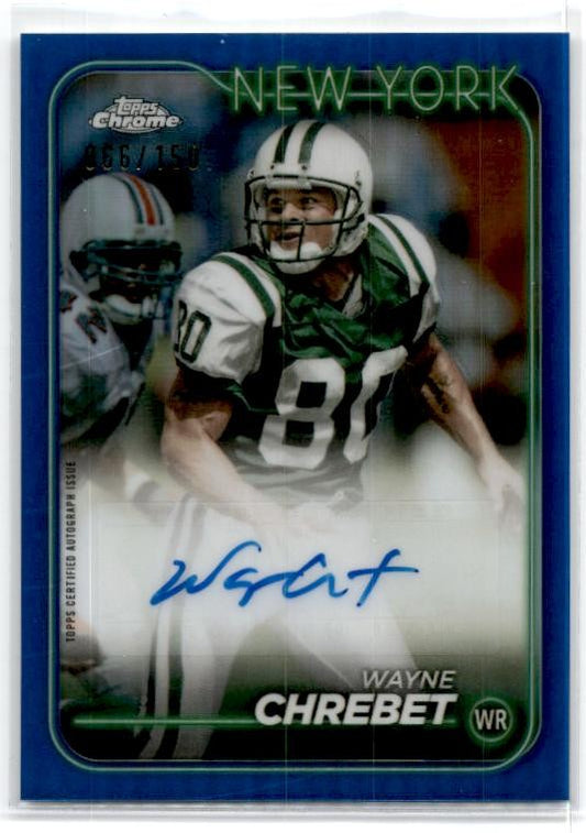 2024 Topps Chrome Autographs Blue Refractor #BA-WCH Wayne Chrebet Auto Jets