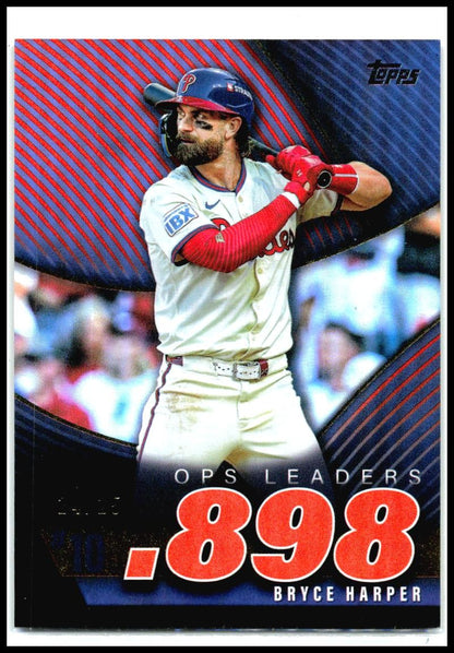 2025 Topps OPS Leaders Orange Foil #OPS-10 Bryce Harper Philadelphia