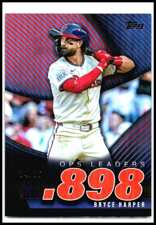2025 Topps OPS Leaders Orange Foil #OPS-10 Bryce Harper Philadelphia