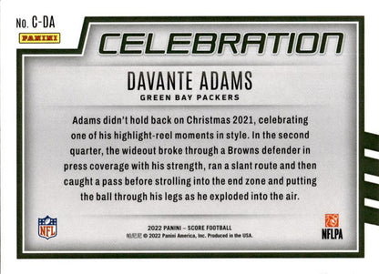 2022 Score Celebration #C-DA Davante Adams Green Bay Packers