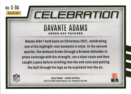 2022 Score Celebration #C-DA Davante Adams Green Bay Packers