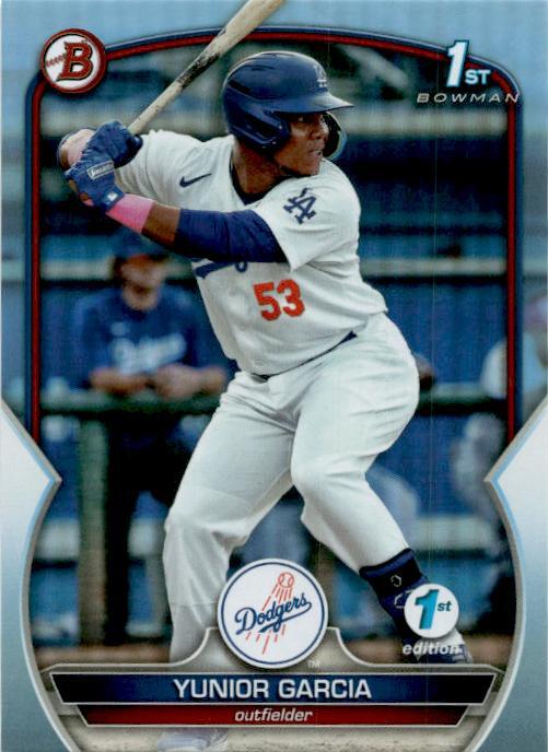 2023 Bowman Prospects 1st Edition Sky Blue Foil #BPPF-142 Yunior Garcia Dodgers