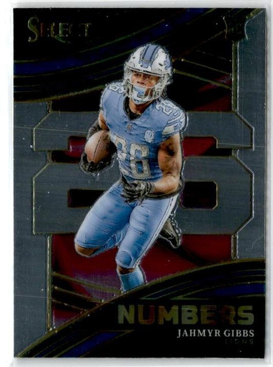2023 Panini Select Select Numbers #NMB-JGI Jahmyr Gibbs Detroit Lions