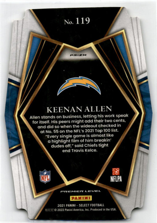 2021  Select Black and Gold Prizm Die Cut #119 Keenan Allen Los Angeles Chargers