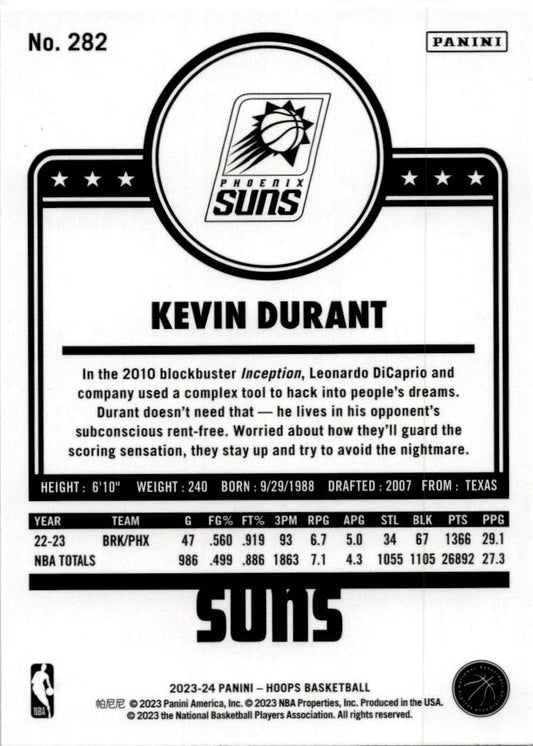 2023-24 Hoops #282 Kevin Durant Phoenix Suns