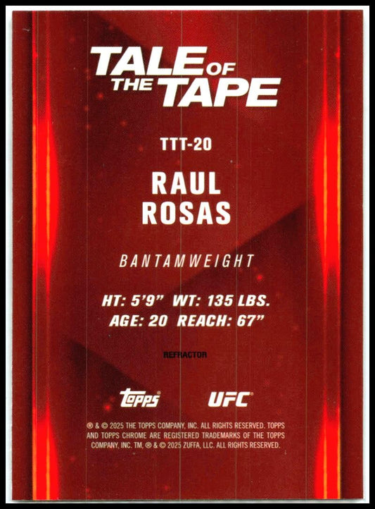 2025 Topps Chrome UFC Tale of the Tape Refractor #TTT-20 Raul Rosas