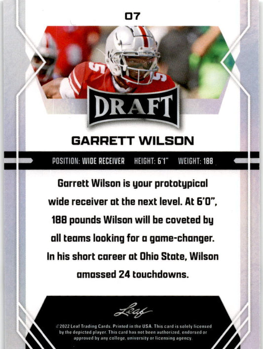 2022 Leaf Draft #7 Garrett Wilson Ohio State / NY Jets