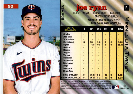 2022 Bowman Heritage #50 Joe Ryan Rookie Minnesota Twins