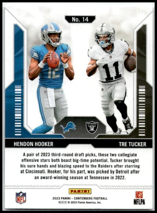 2023 Panini Contenders Round Numbers Red #14 Hendon Hooker / Tre Tucker
