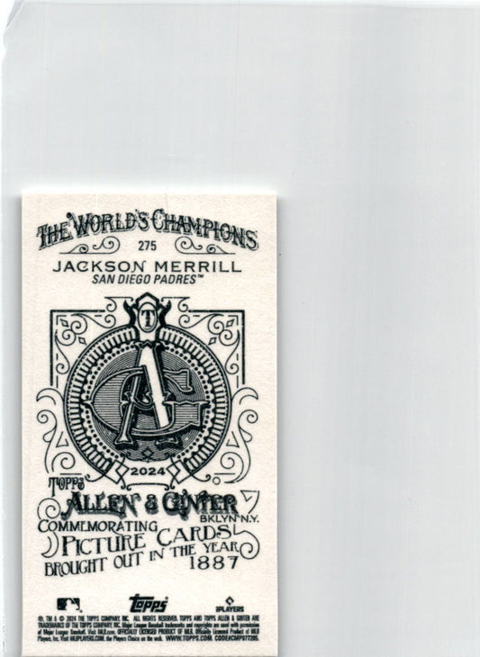 2024 Topps Allen Ginter mini #275 Jackson Merrill Padres