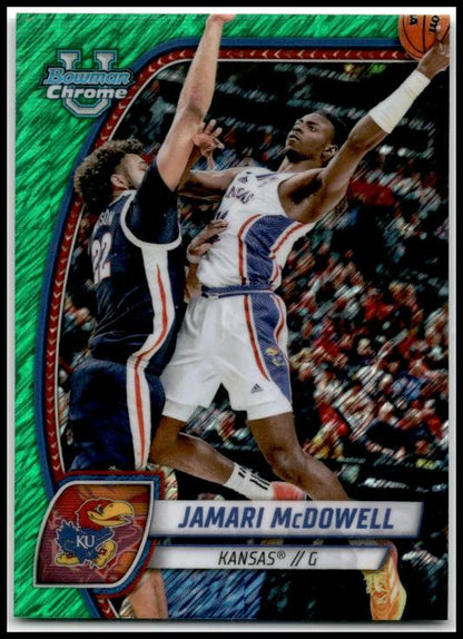 2024-25 Bowman University Chrome Green Shimmer #81 Jamari McDowell Kansas