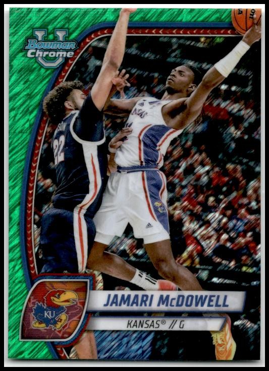 2024-25 Bowman University Chrome Green Shimmer #81 Jamari McDowell Kansas