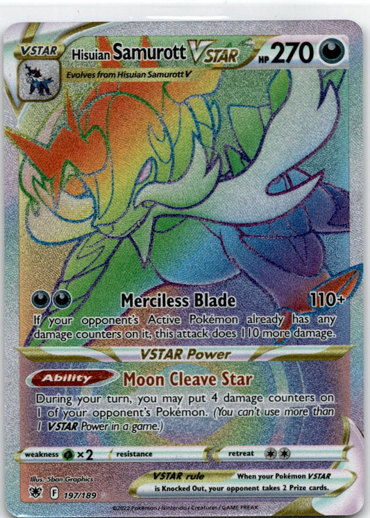 Hisuian Samurott VSTAR 197/189 Secret Rare Astral Radiance Pokemon