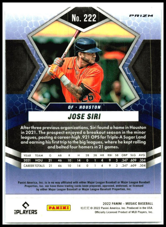 2022 Panini Mosaic Green Mosaic #222 Jose Siri Houston Astros